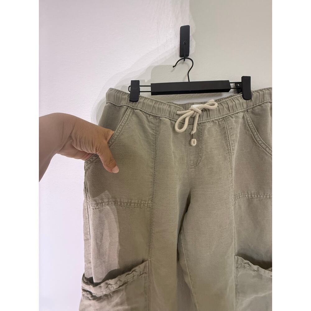 Nicole Miller Linen Lyocell Blend Cargo Jogger Pants Women’s Medium Summer - Picture 3 of 7
